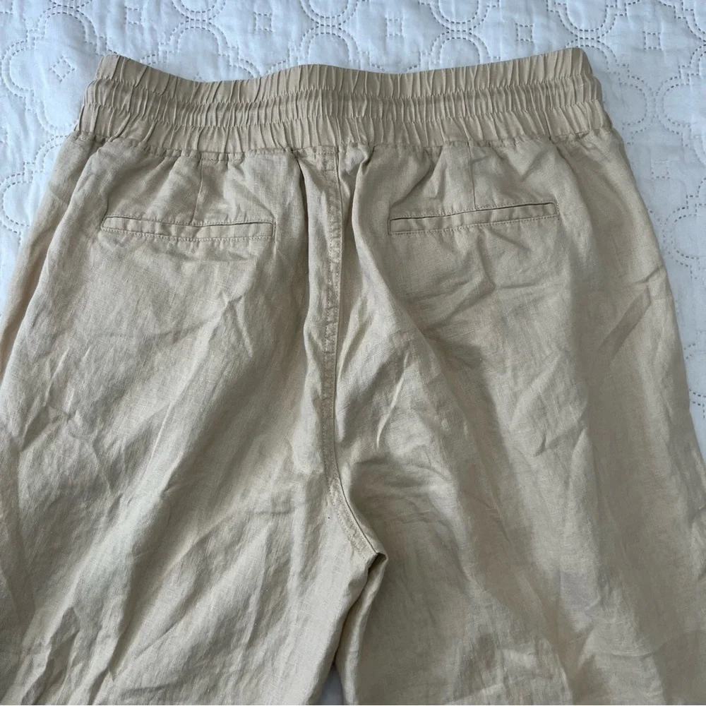 Quince 100% European Linen Wide Leg Pants JDA01 Beige L - Picture 15 of 17